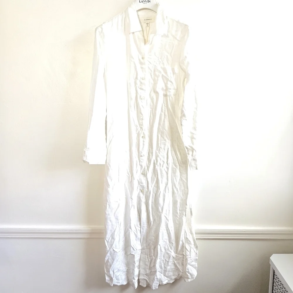 New L*Space Presley Cover-Up Swim Beach Cream Midi Dress NWT Small